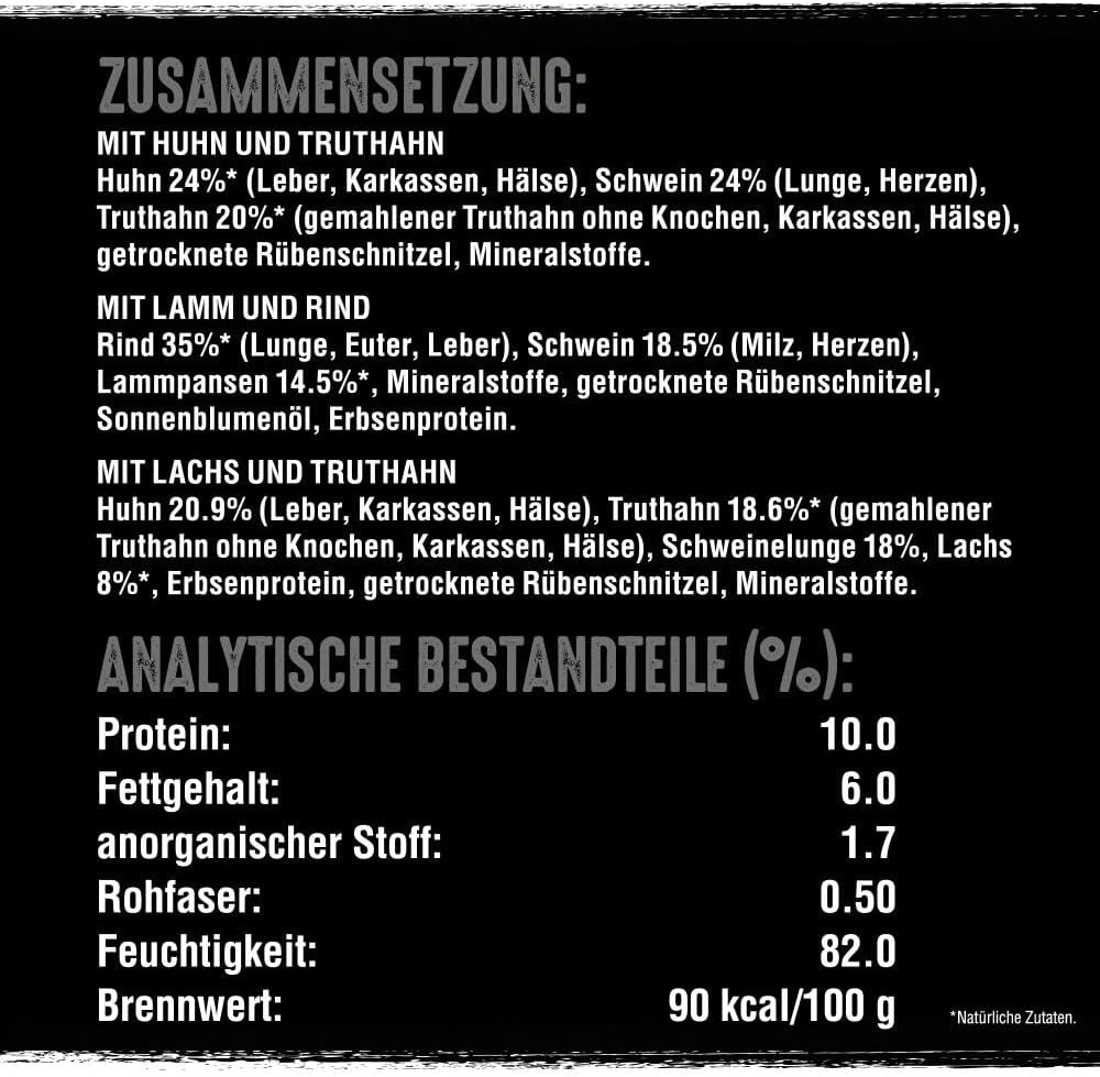 Hundefutter nass CRAVE 6x400g ohne Getreide 3 Sorten 100% natürliches Protein