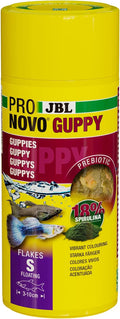 JBL ProNovo Guppy Flocken Fischfutter Größe S 250 ml für Guppys 3–10 cm