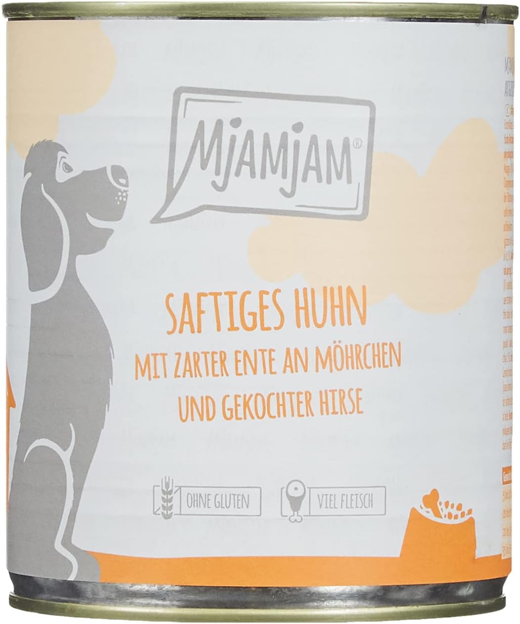 MjAMjAM Nassfutter Hund Huhn & Ente mit Möhren und Hirse 6 x 800 g