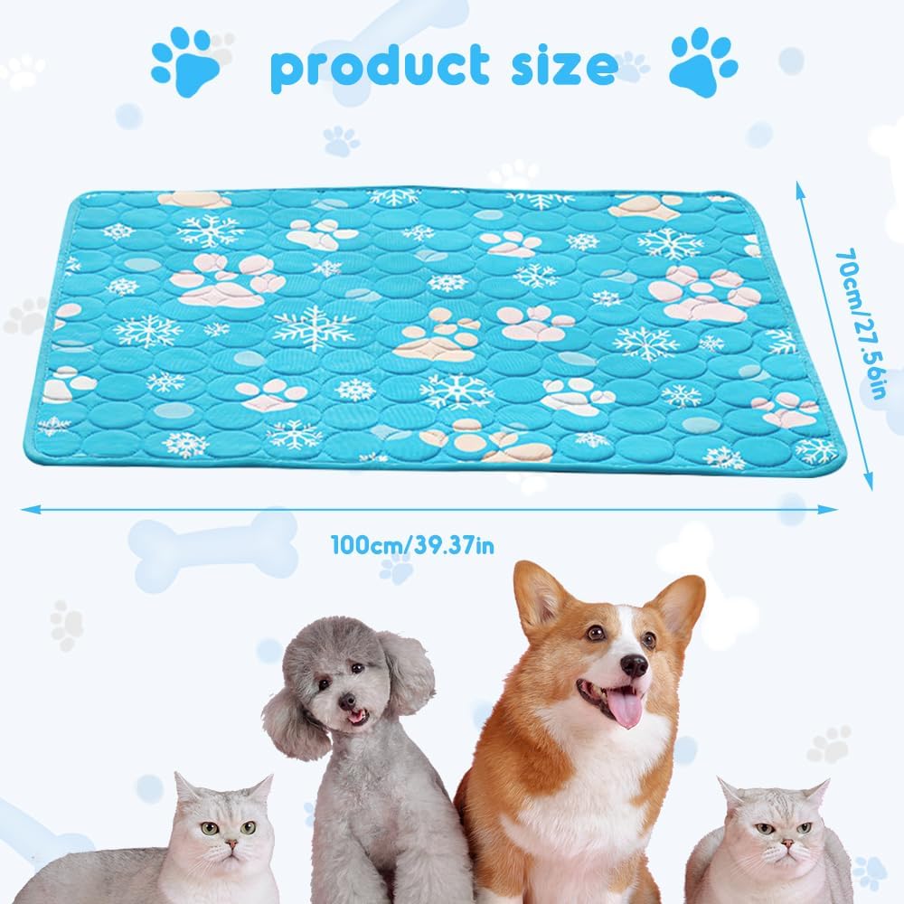 Kühlmatte Hund 100x70 cm selbstkühlend waschbar ungiftig für Zuhause Auto