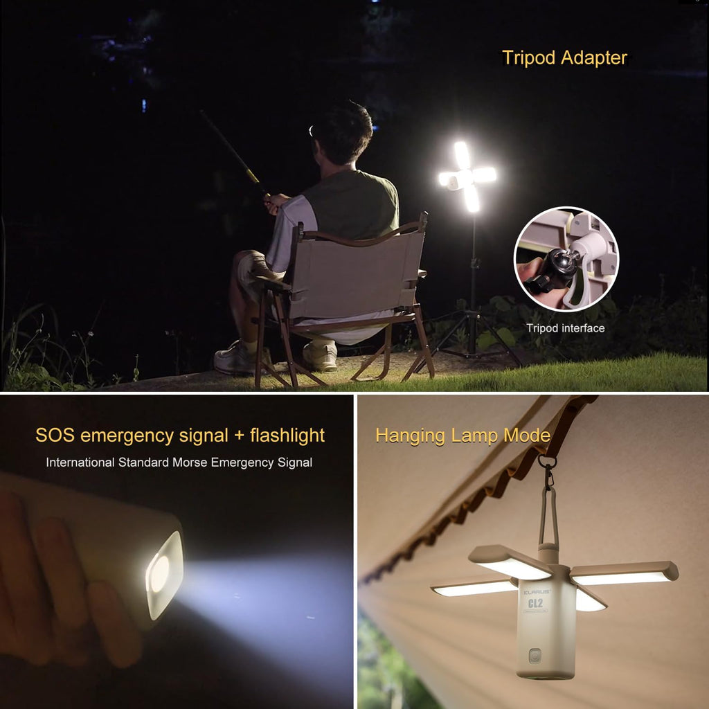 Klarus CL2 Campinglampe 750 Lumen, 10000 mAh wiederaufladbar, 8 Modi, IPX5