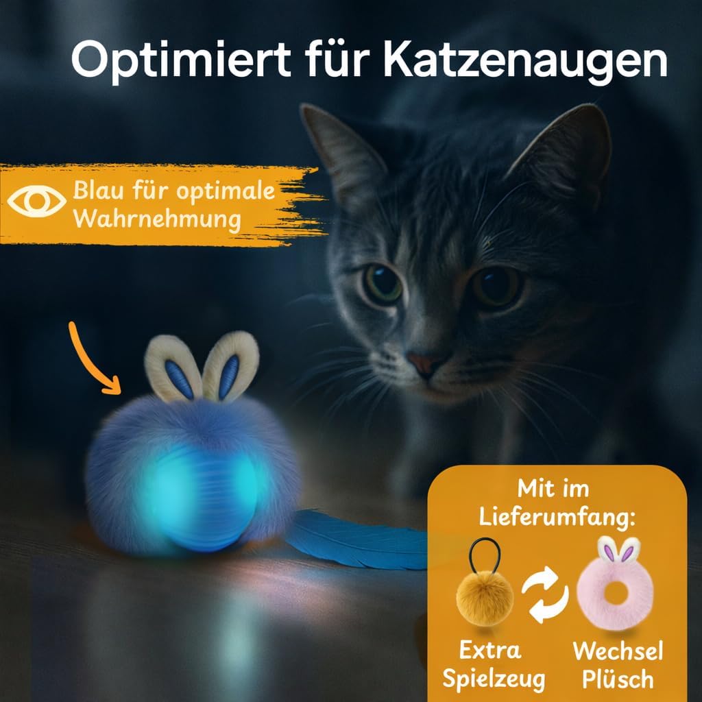 Elektrischer Katzenspielball Interaktives Spielzeug automatischer Turbo