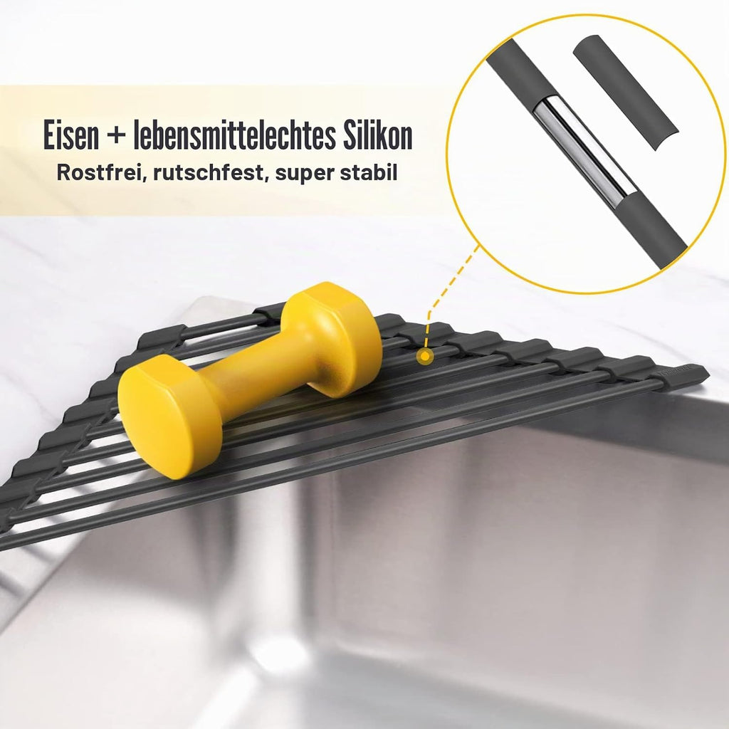 Edelstahl dreieckiges Abtropfgestell mit Silikon Kuechen Organizer platzsparend