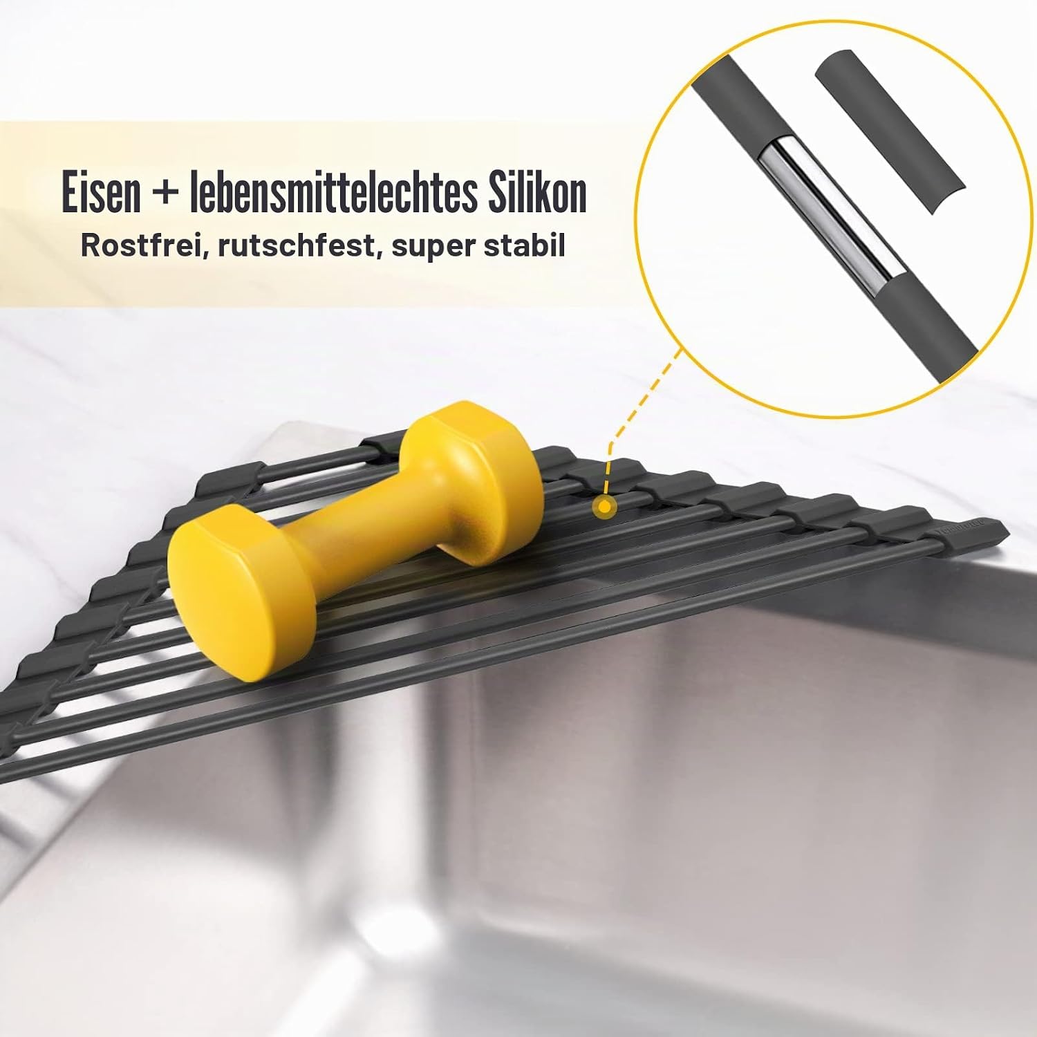 Edelstahl dreieckiges Abtropfgestell mit Silikon Kuechen Organizer platzsparend