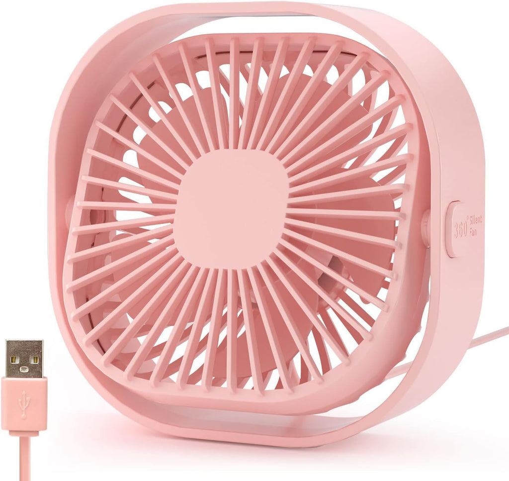 benpen Mini USB Tischventilator leise 3 Stufen, kompakt fuer Schreibtisch