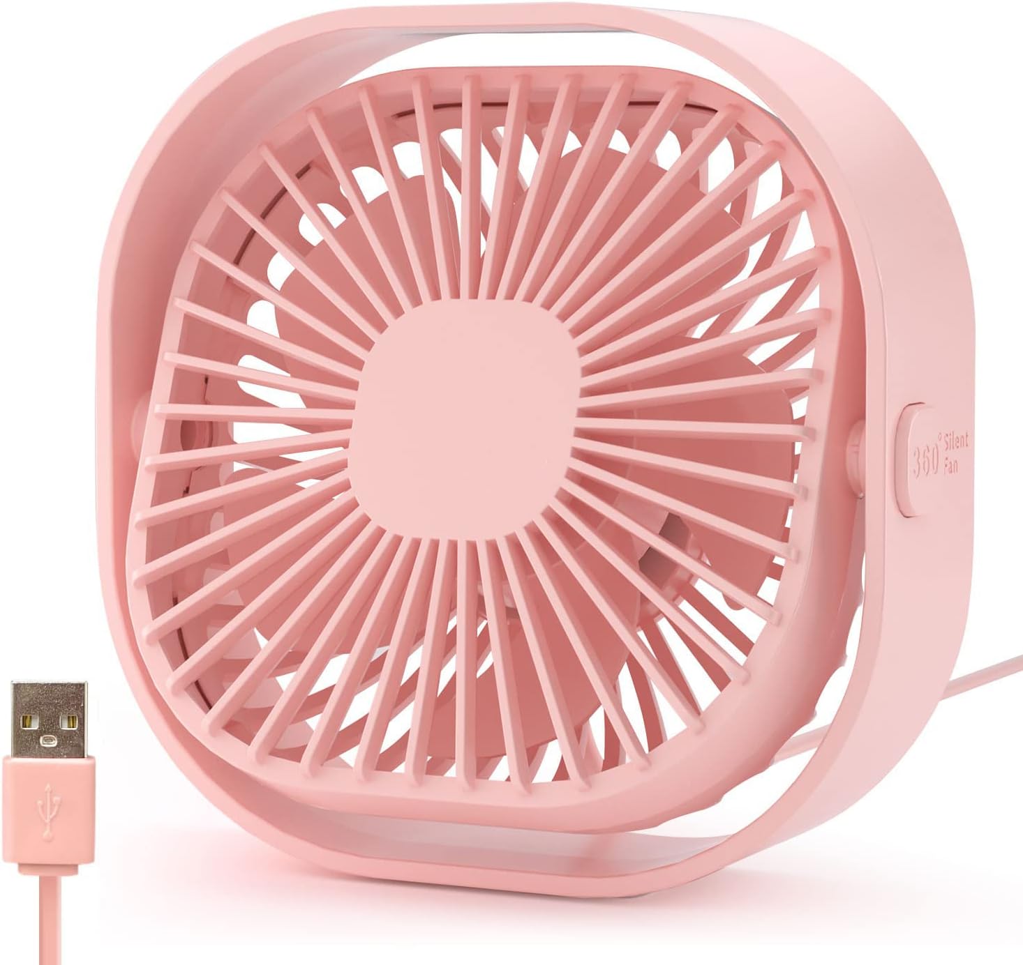 benpen Mini USB Tischventilator leise 3 Stufen, kompakt fuer Schreibtisch