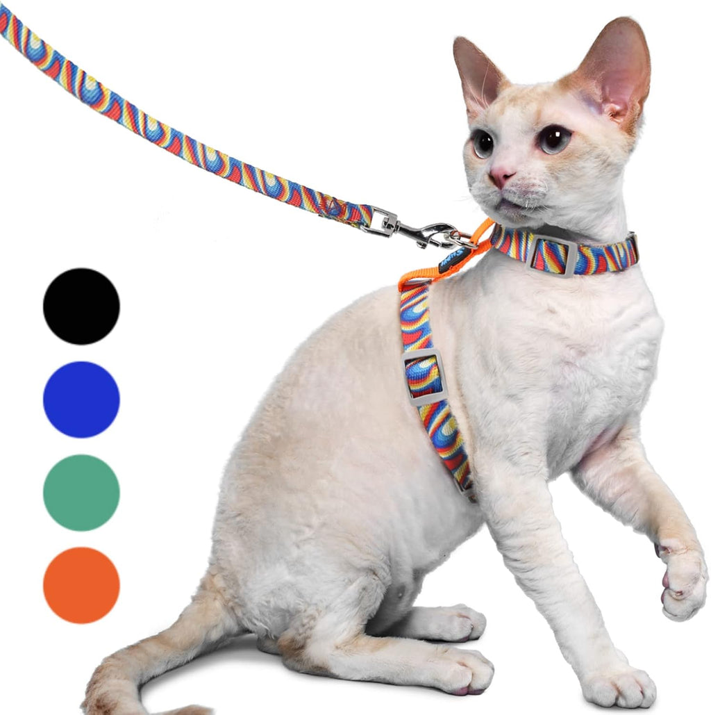 Supet Katzengeschirr verstellbar 33cm-53,3cm ausbruchsicher Weste mit Leine