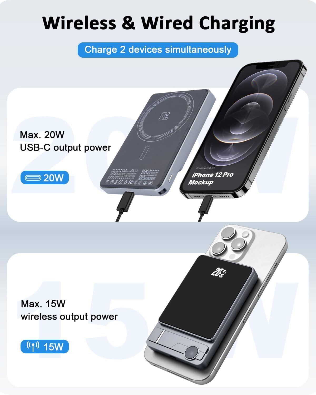 Powerbank 10000 mAh Slim magnetisch Qi2 kabellos Ladegeraet