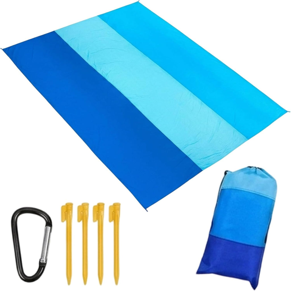 Stranddecke 210x200 cm sandfrei ultraleicht faltbar fuer Strand Picknick Camping