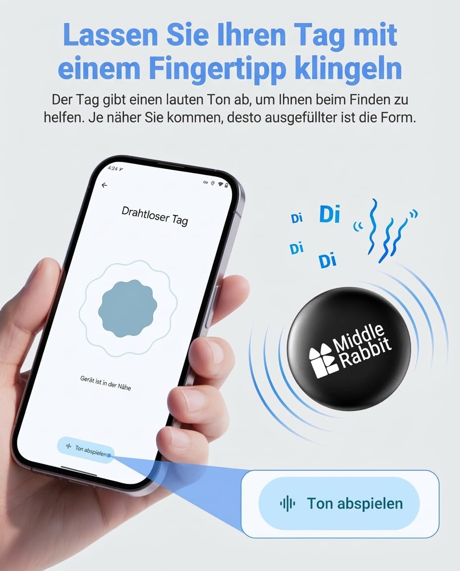 GPS Tracker fuer Hunde wasserdicht IPX6 Mini Ortungs-Tag fuer Halsband ohne Abo