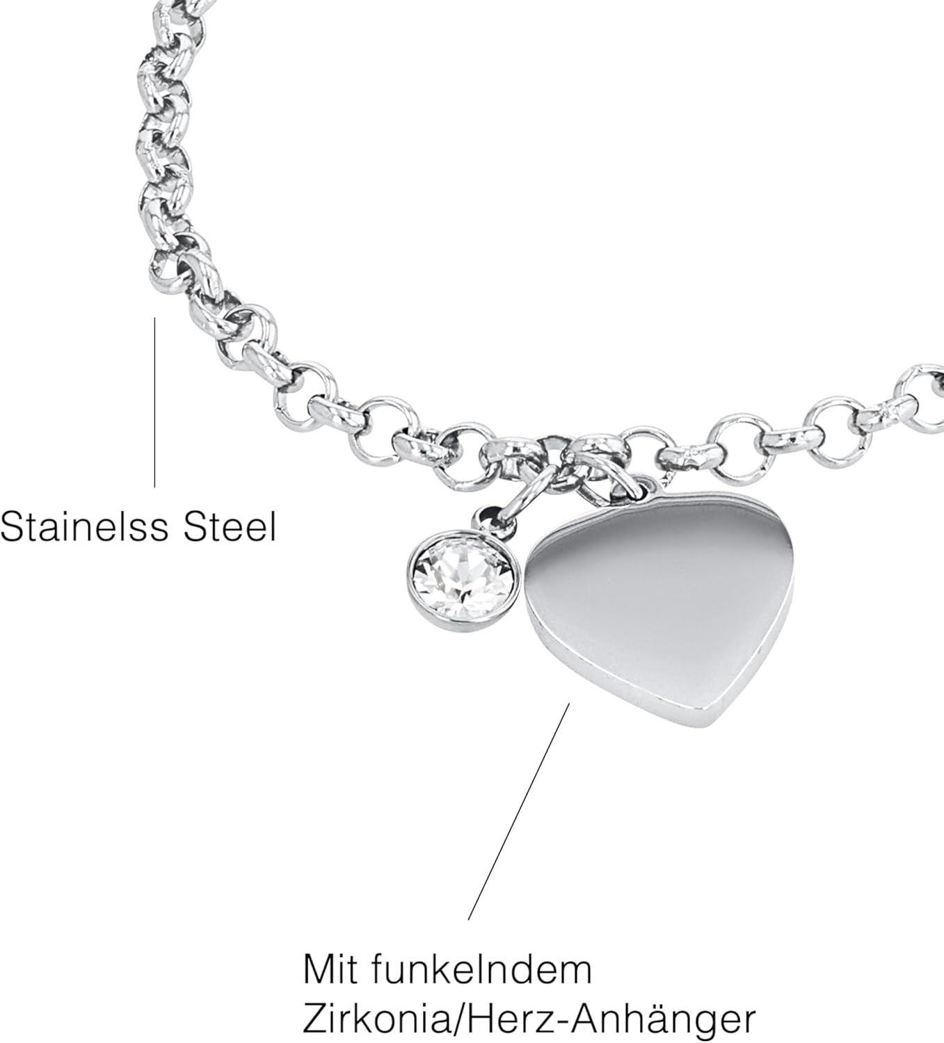 925 Sterling Silber Armband Damen Herz Armschmuck mit Geschenkbox