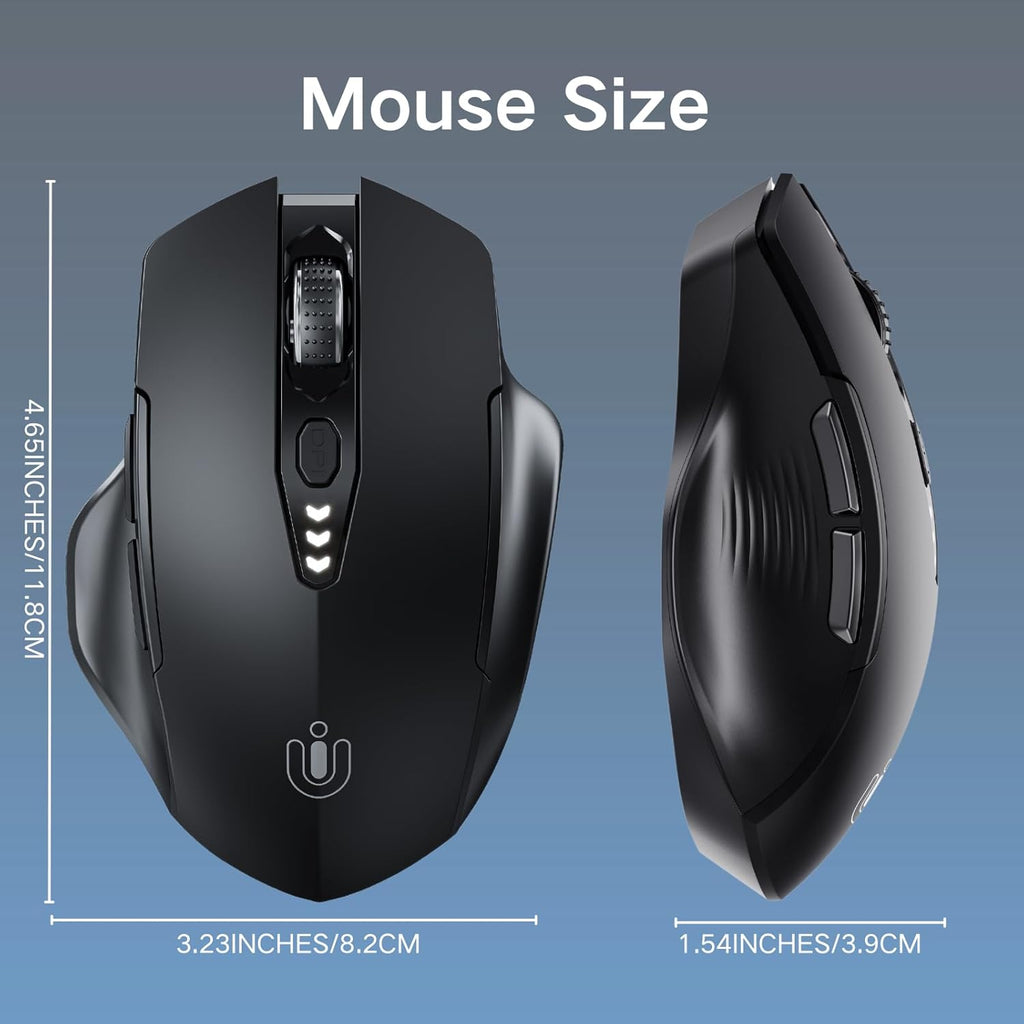 Uineer Bluetooth Maus kabellos tri‑Modus BT5.0/4.0+ ergonomisch violett