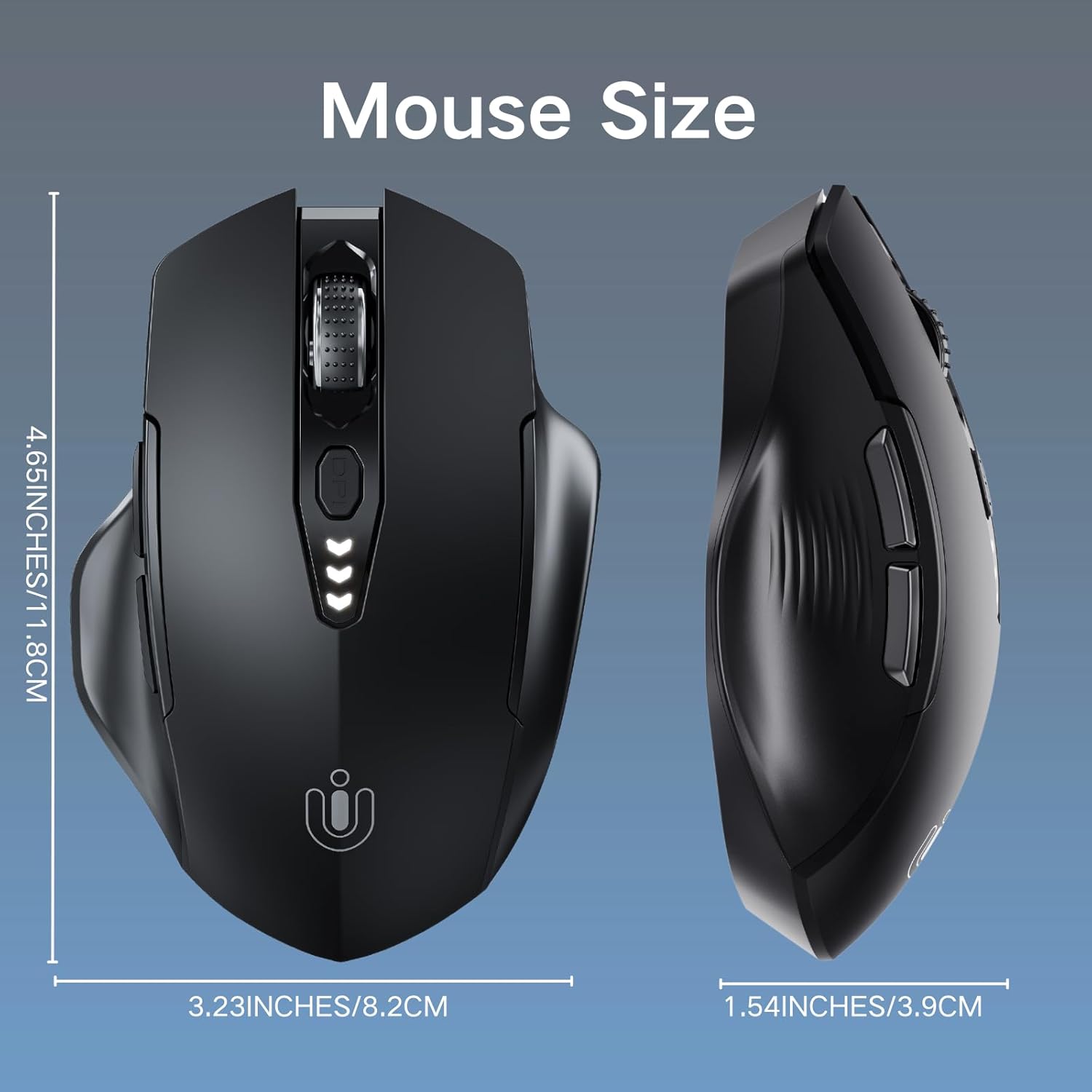 Uineer Bluetooth Maus kabellos tri‑Modus BT5.0/4.0+ ergonomisch violett