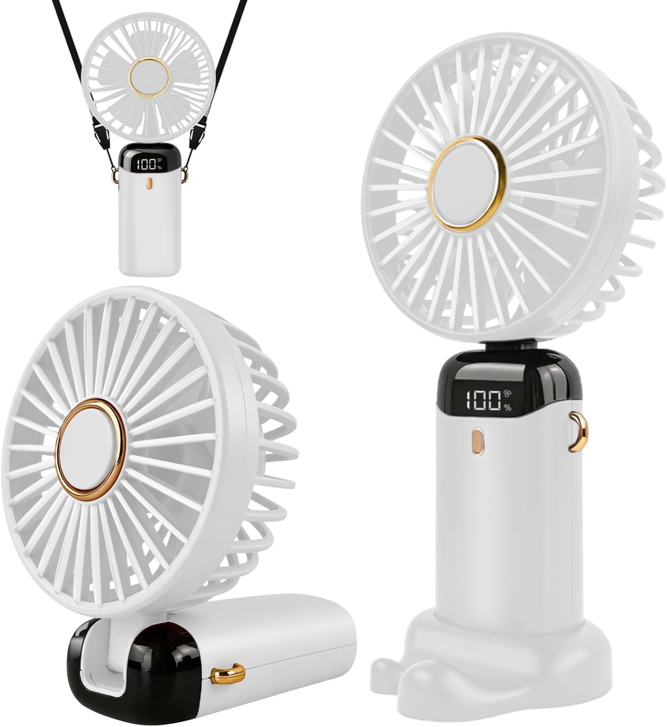 Jsdoin Handventilator faltbar wiederaufladbar USB 5 Stufen Mini Ventilator Dunke