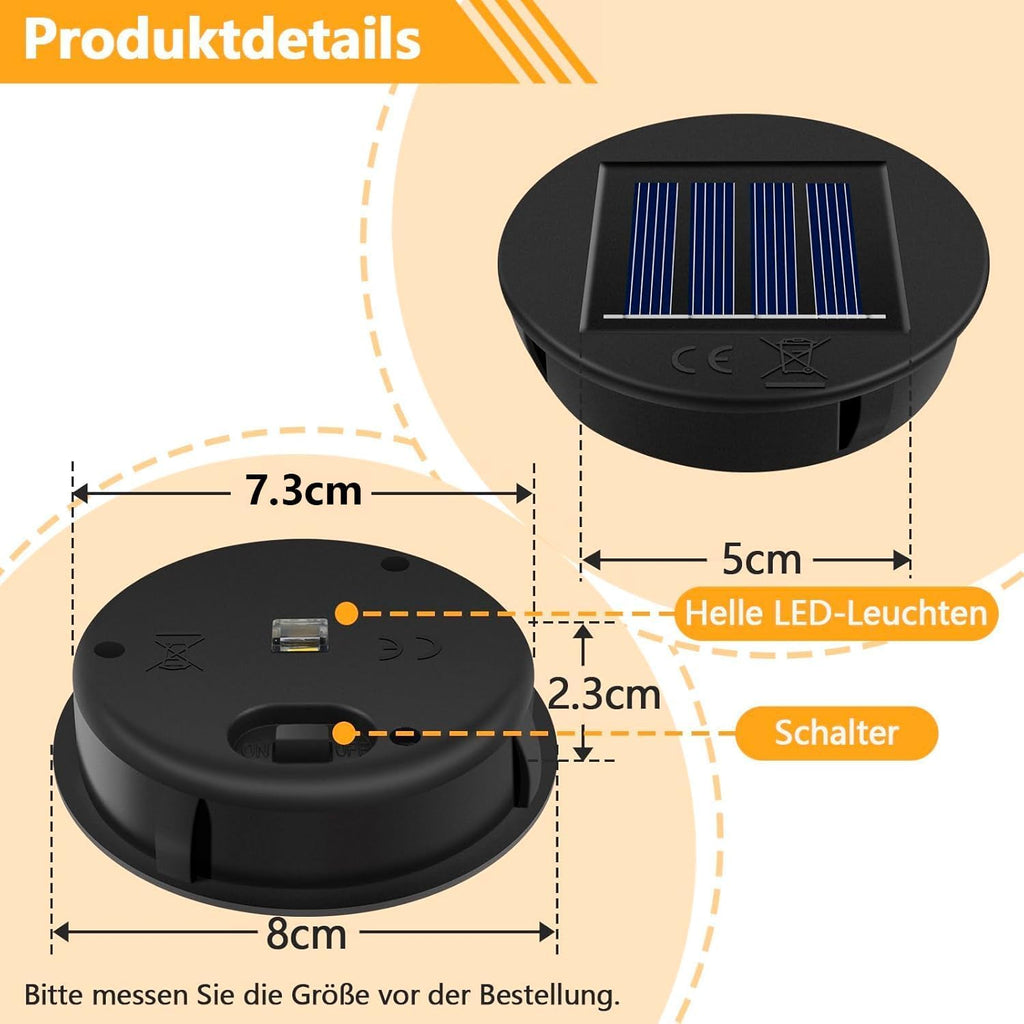HELESIN Solarmodul Ersatz 8cm 1,2V 600mAh IP65 wasserdicht fuer Gartenleuchten