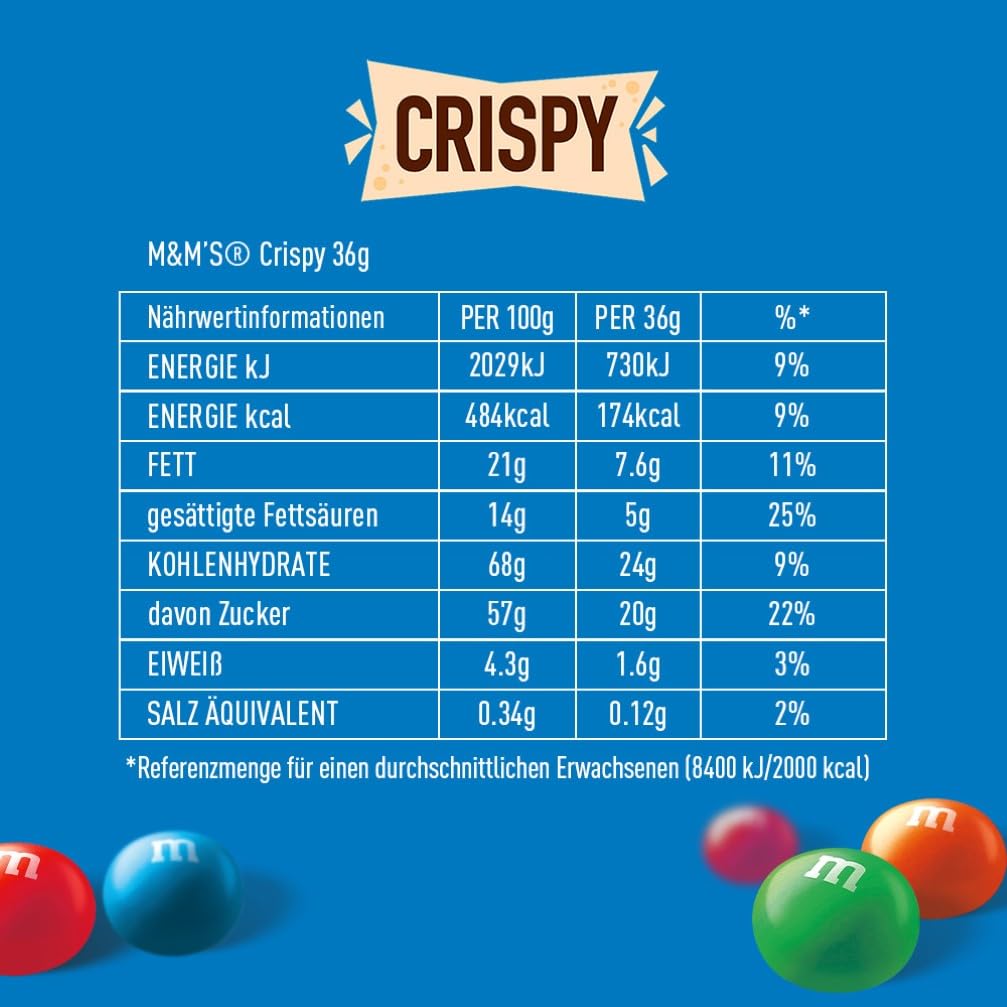M&M'S Crispy Knusprige Schokolinsen 24 x verschiedene Sorten