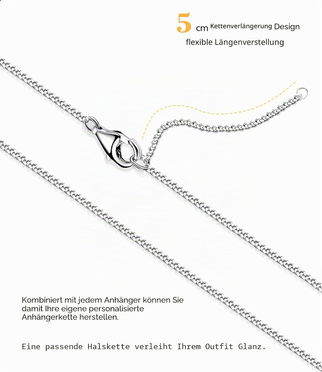 OSTAN Panzerkette Silber 925 Damen 1,4 mm Breite Laenge 40-75 cm