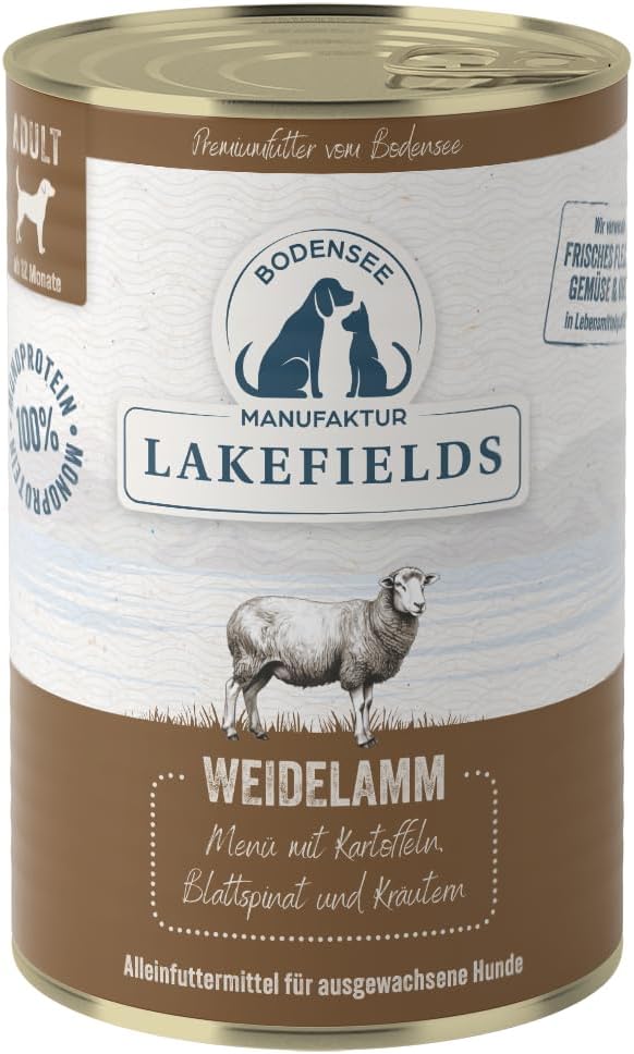 Lakefields Hundefutter nass Lamm 60% 6 x getreidefrei