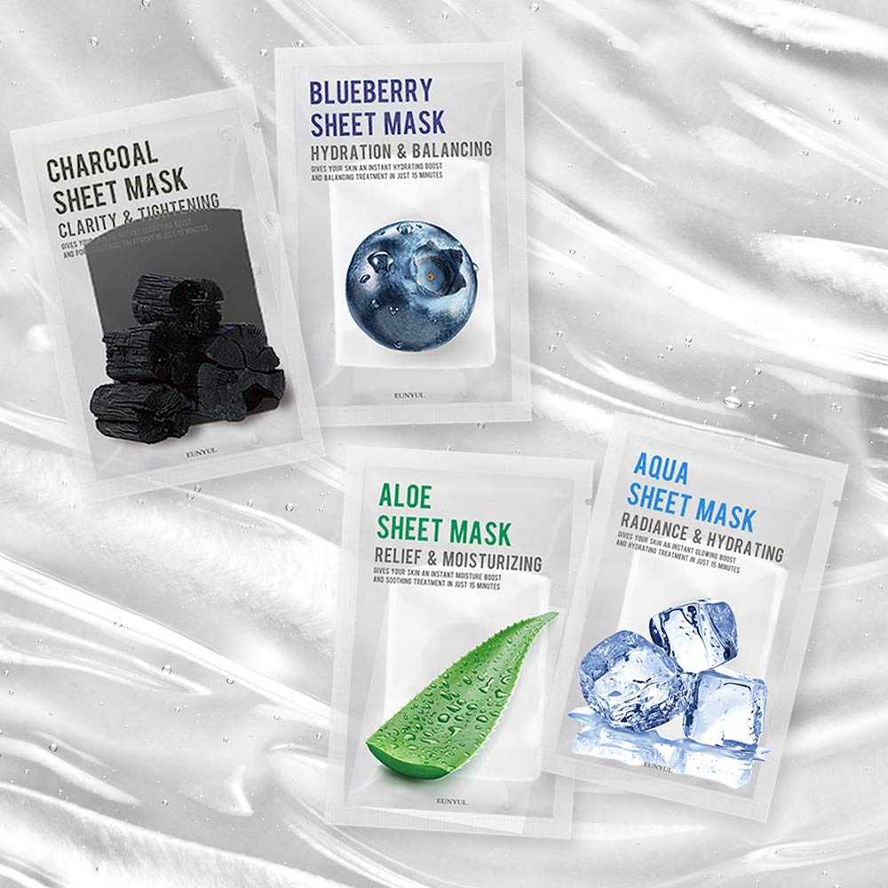 EUNYUL Purity Tuchmasken Set 8 Stueck Koreanische Gesichtsmasken