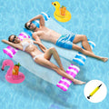 Wasserhaengematte 4-in-1 mit 2 Getraenkehaltern und Luftpumpe Poolliege