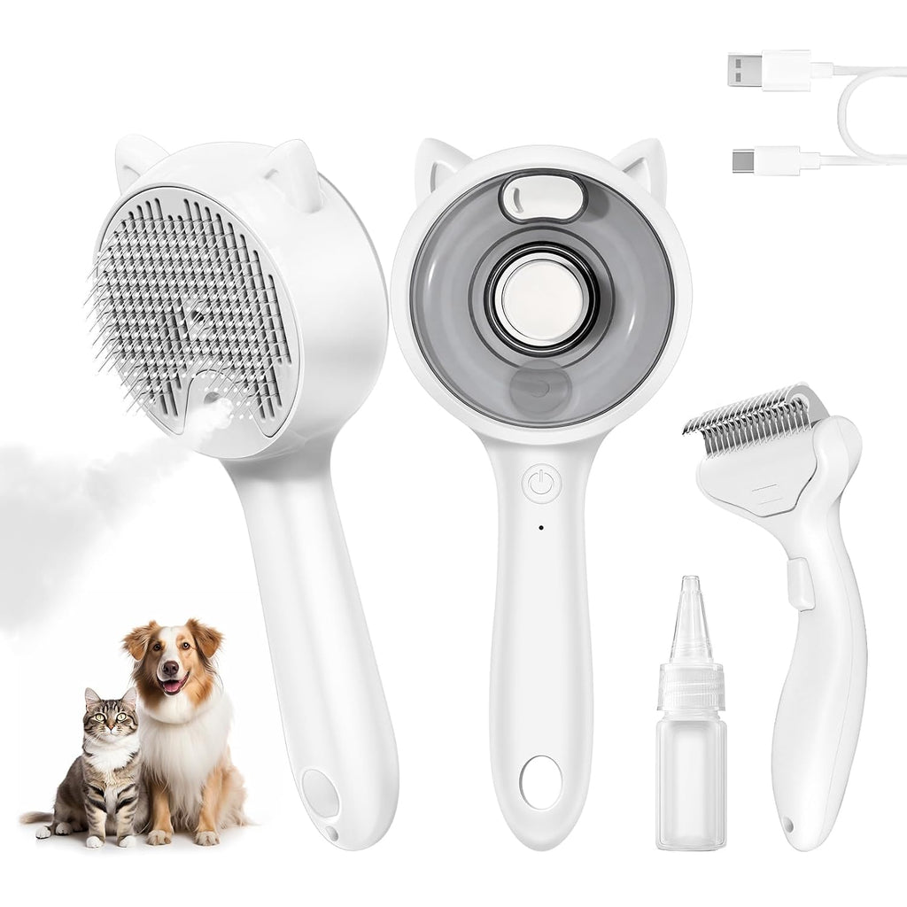 2in1 Dampfreiniger Katzenbürste Unterwollentferner USB Tierpflege