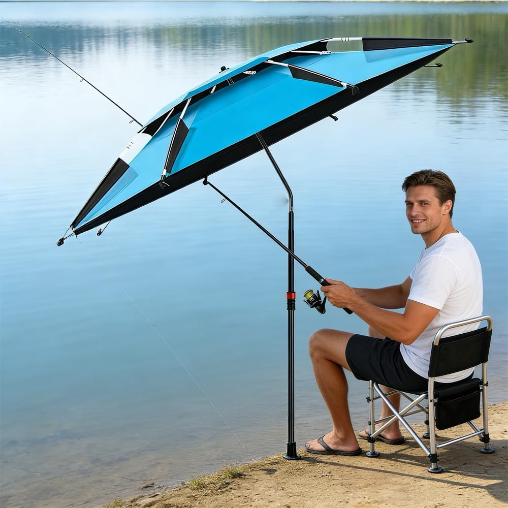 Strandschirm 160 cm Ø mit 360° Schwenk, winddicht, UV50, Tragetasche