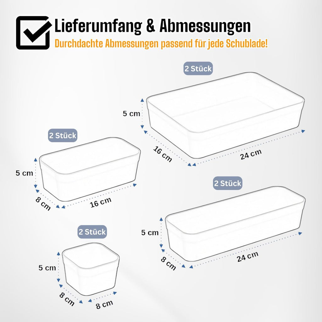 verstellbarer Schubladen-Organizer Kunststoff Anthrazit fuer Bad Haushalt
