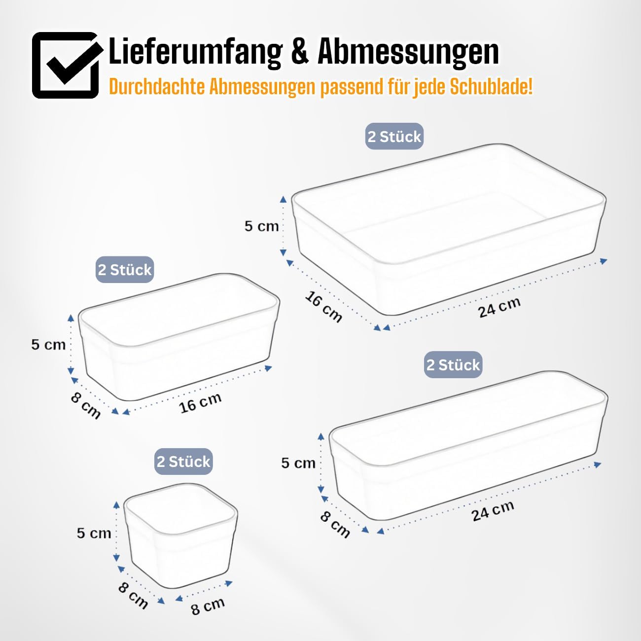 verstellbarer Schubladen-Organizer Kunststoff Anthrazit fuer Bad Haushalt