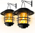 FLOWood Solar Gartenlaterne haengend mit Flammeneffekt IP65 Metall/Glas
