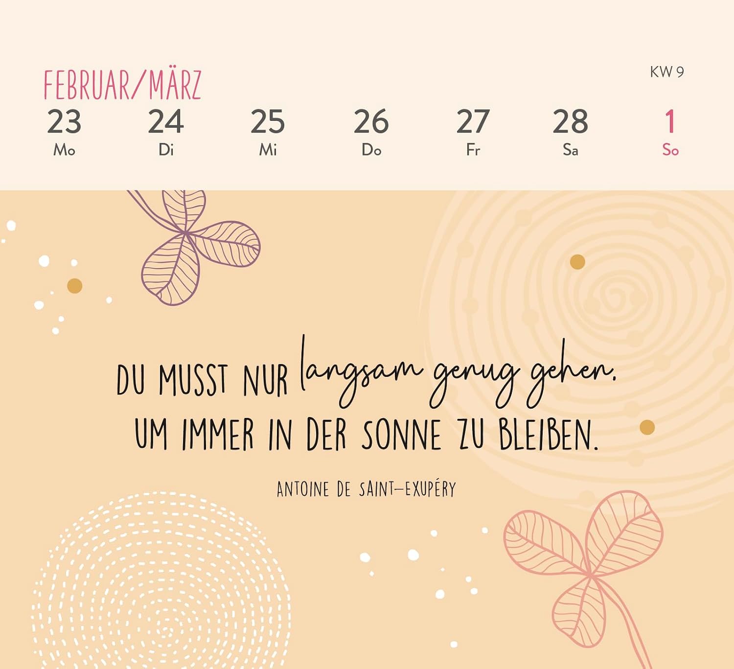 Tischkalender 2026 Wochenkalender Mini Achtsamkeit Einatmen Ausatmen Sein