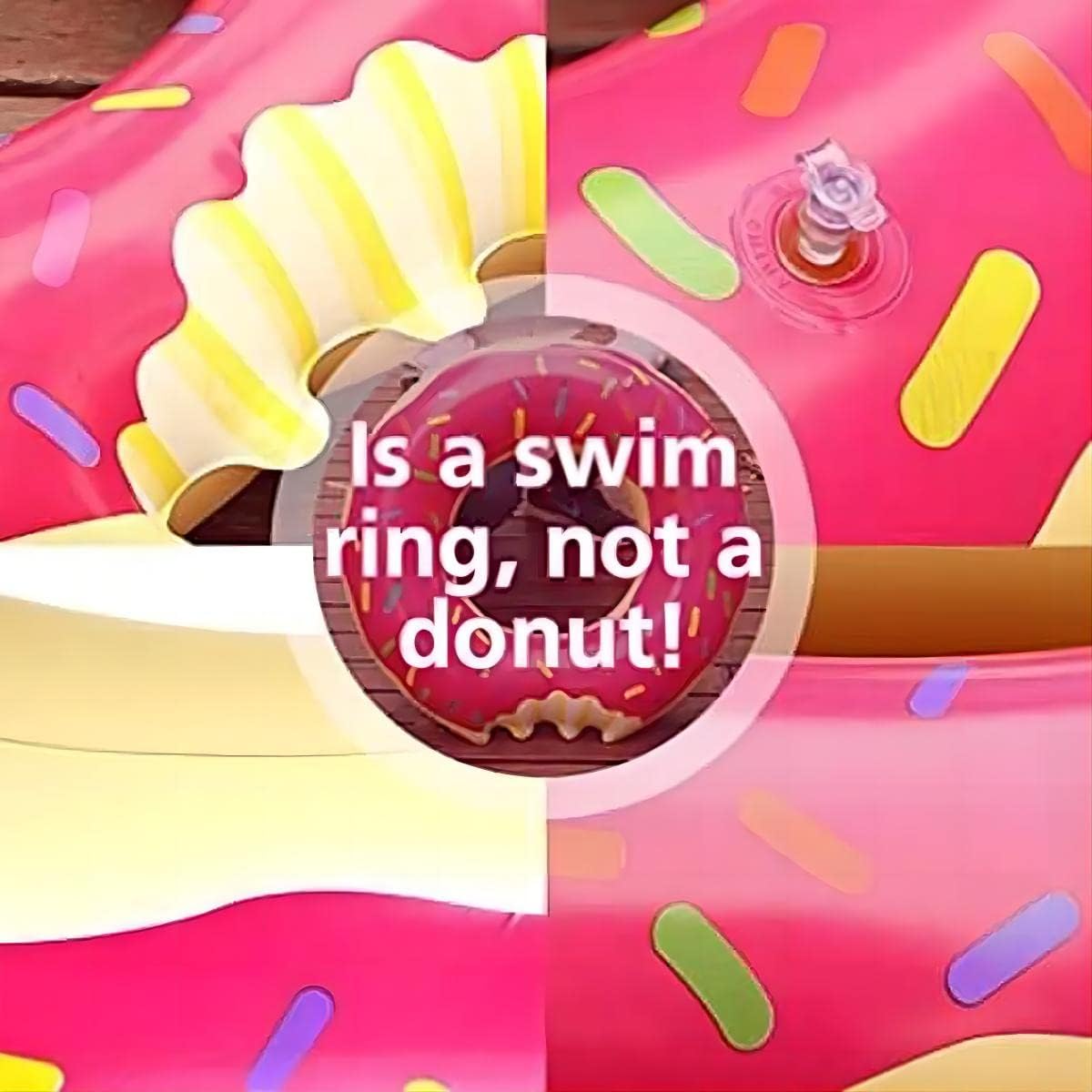 Aufblasbarer Schwimmring 120 cm fuer Erwachsene Donut Schwimmreifen Pool