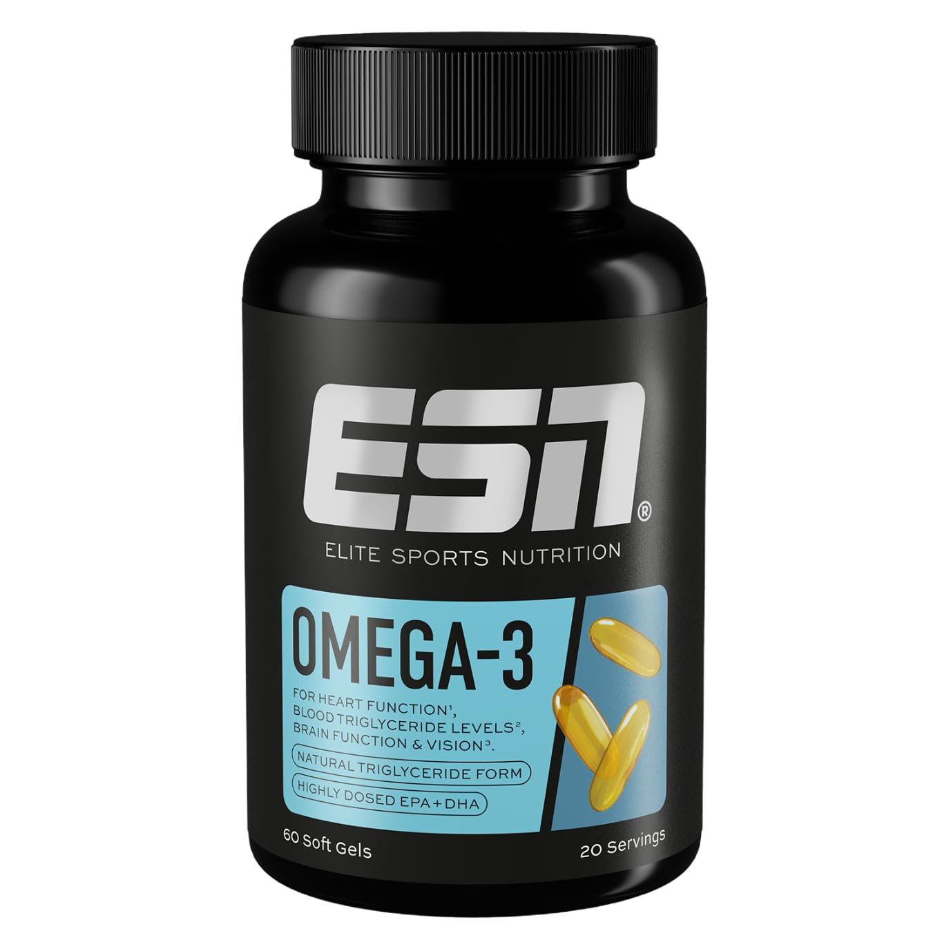 ESN Omega-3 Fischoel 60 - 300 Kapseln 1200 mg EPA 900 mg DHA Tagesdosis