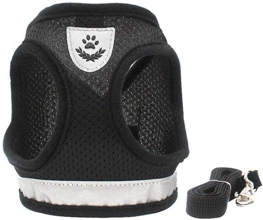 FEimaX Katzengeschirr Mesh verstellbar 25cm-40cm mit Leine reflektierend