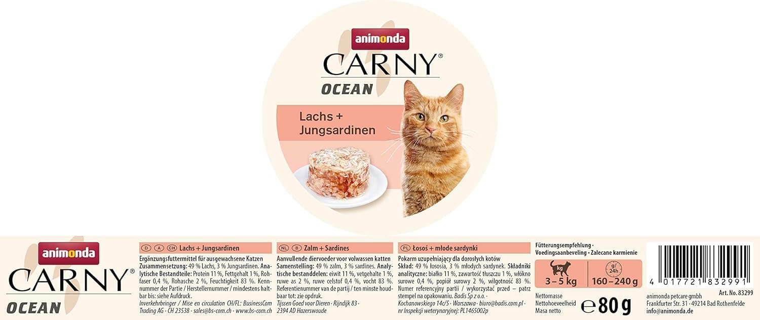 animonda Carny Adult Ocean Katzen Nassfutter 12x80g Meeresvielfalt