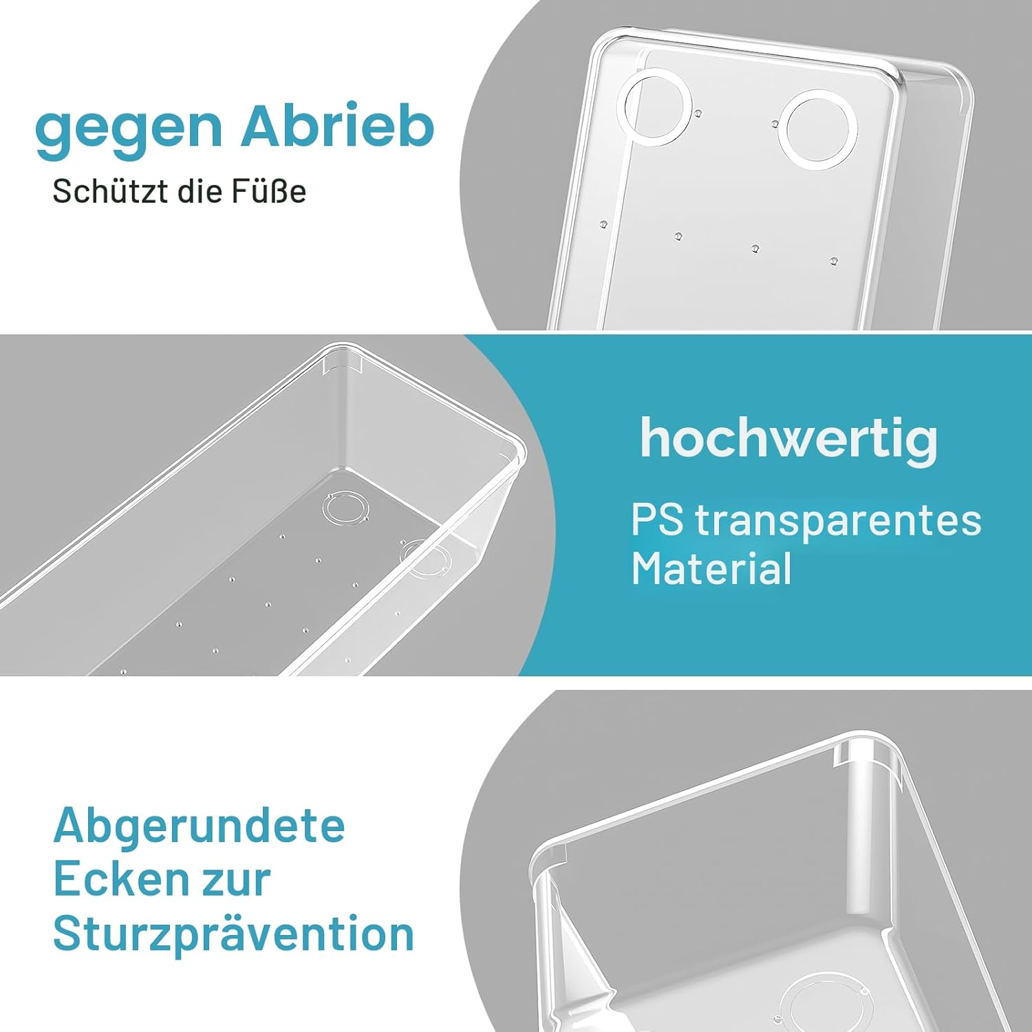 Schubladen Organizer 12er Set fuer Make-up, Buero, Kueche und Bad, 4 Groessen