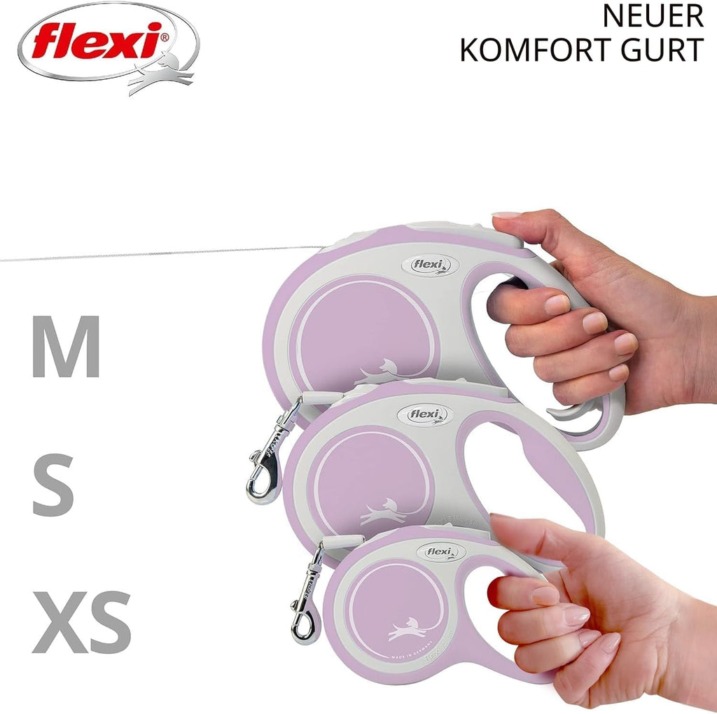 flexi Comfort L Gurt-Plus 8 m Rollleine Schwarz fuer Hunde bis