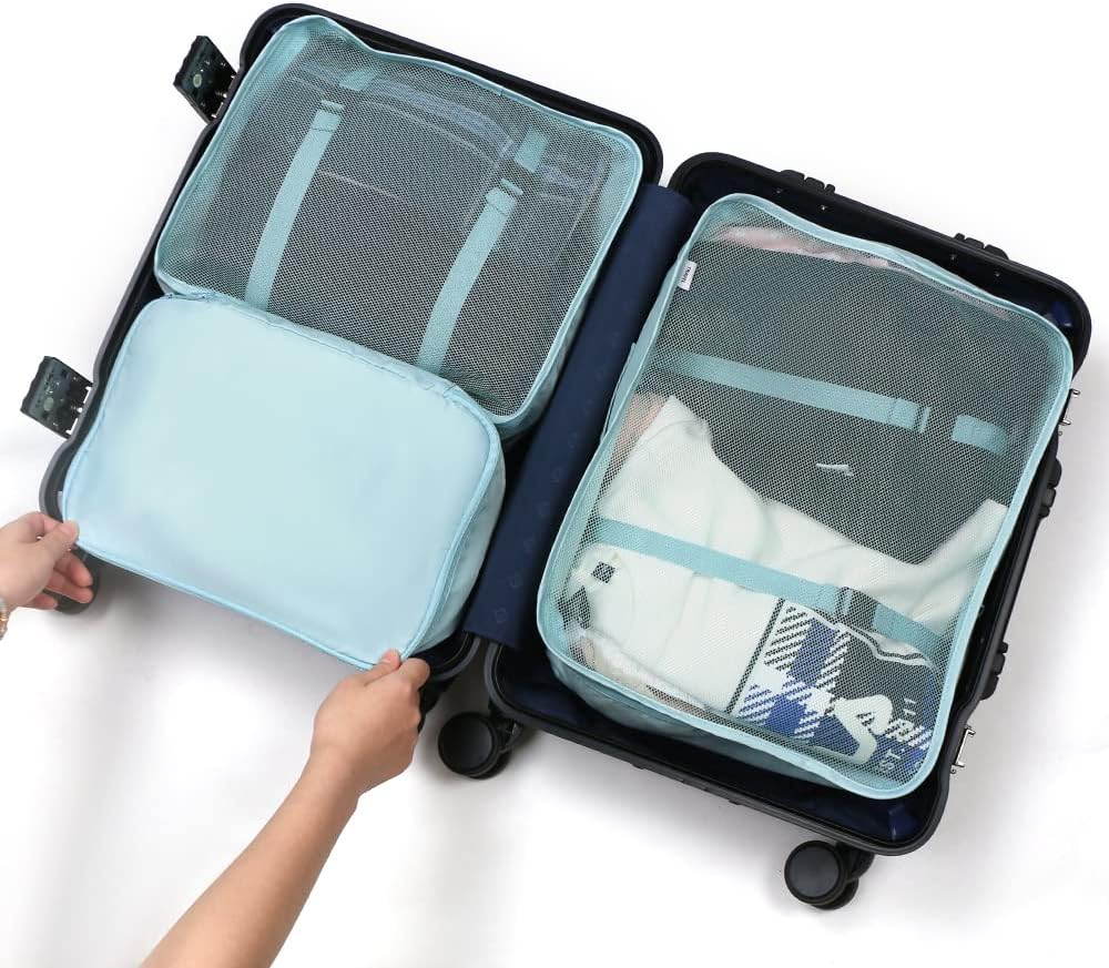 Koffer Organizer Set 8 Teile Packing Cubes Reise Packtaschen Beige