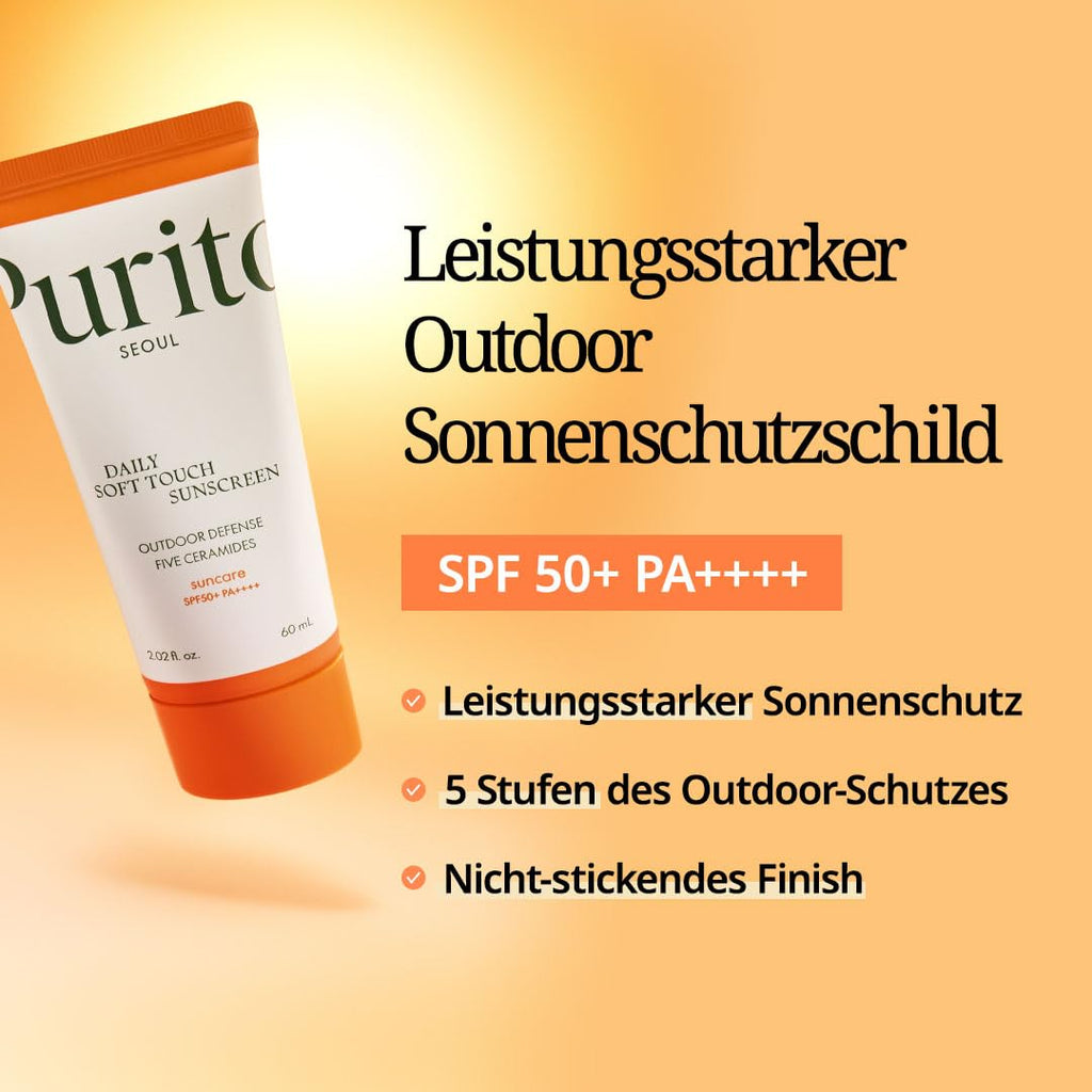 PURITO Daily Soft Touch Sunscreen SPF50+ PA++++ Ceramide Sonnenschutz