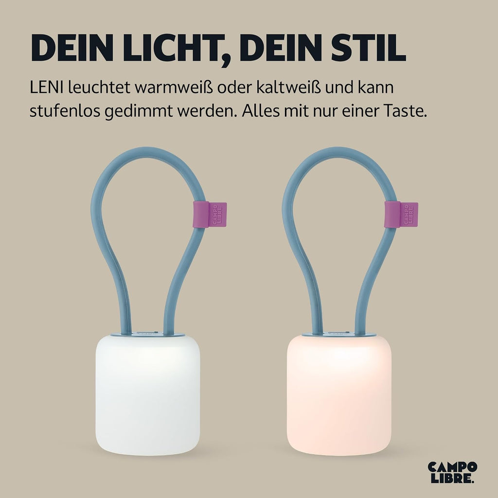 Campo Libre LENI I wiederaufladbare dimmbare Campinglampe zum Aufhaengen Moos