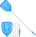 Pool Kescher Set mit 1,14 m Teleskopstange, Feinnetz Skimmer fuer Pool Teich