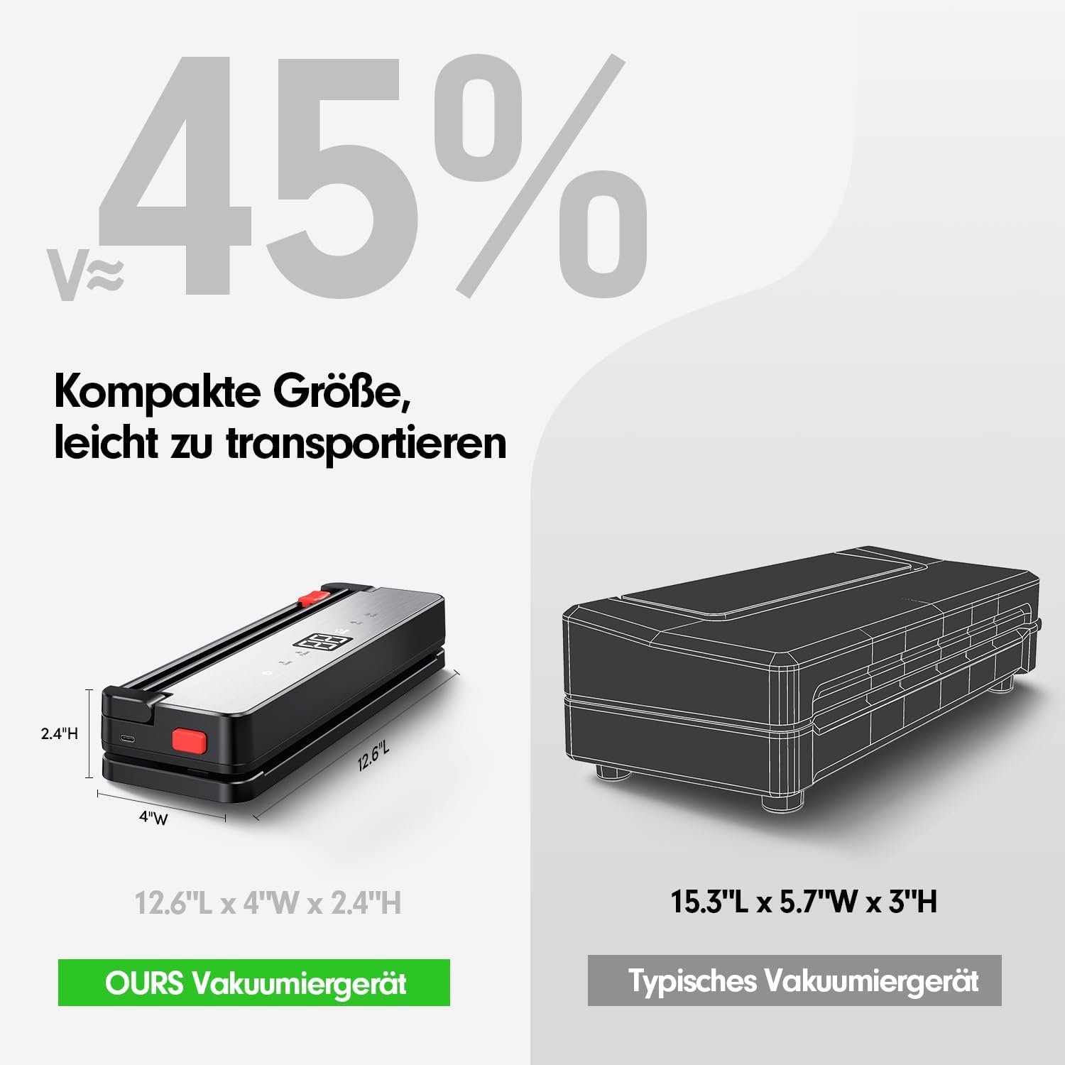 Vakuumiergeraet 4 Modi Touch-Bedienung inkl. 15 Beutel
