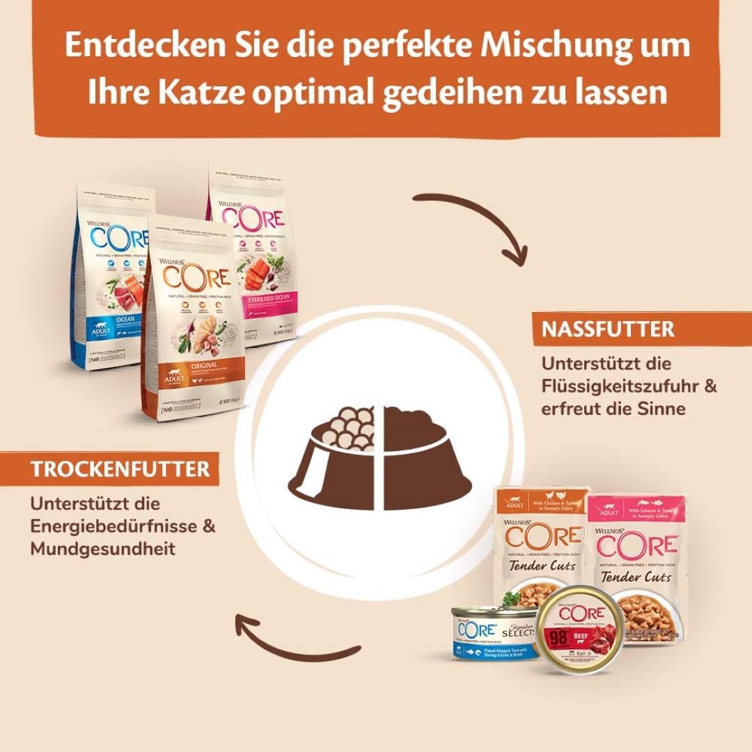 Wellness CORE Tender Cuts Katzennassfutter Truthahn Selection, verschiedene