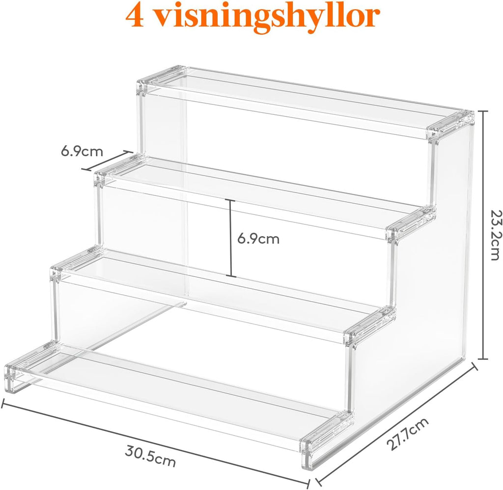 Lifewit Display Staender 3‑stufig klar 22,8cm-30,5cm (22,8×15,7×13 cm)