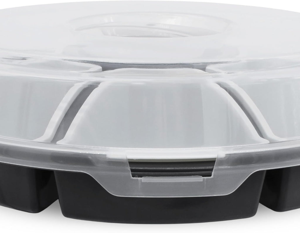 Spetebo Servierset 6 Schalen Ø33 cm Snack- und Dip-Transportbox mit Deckel