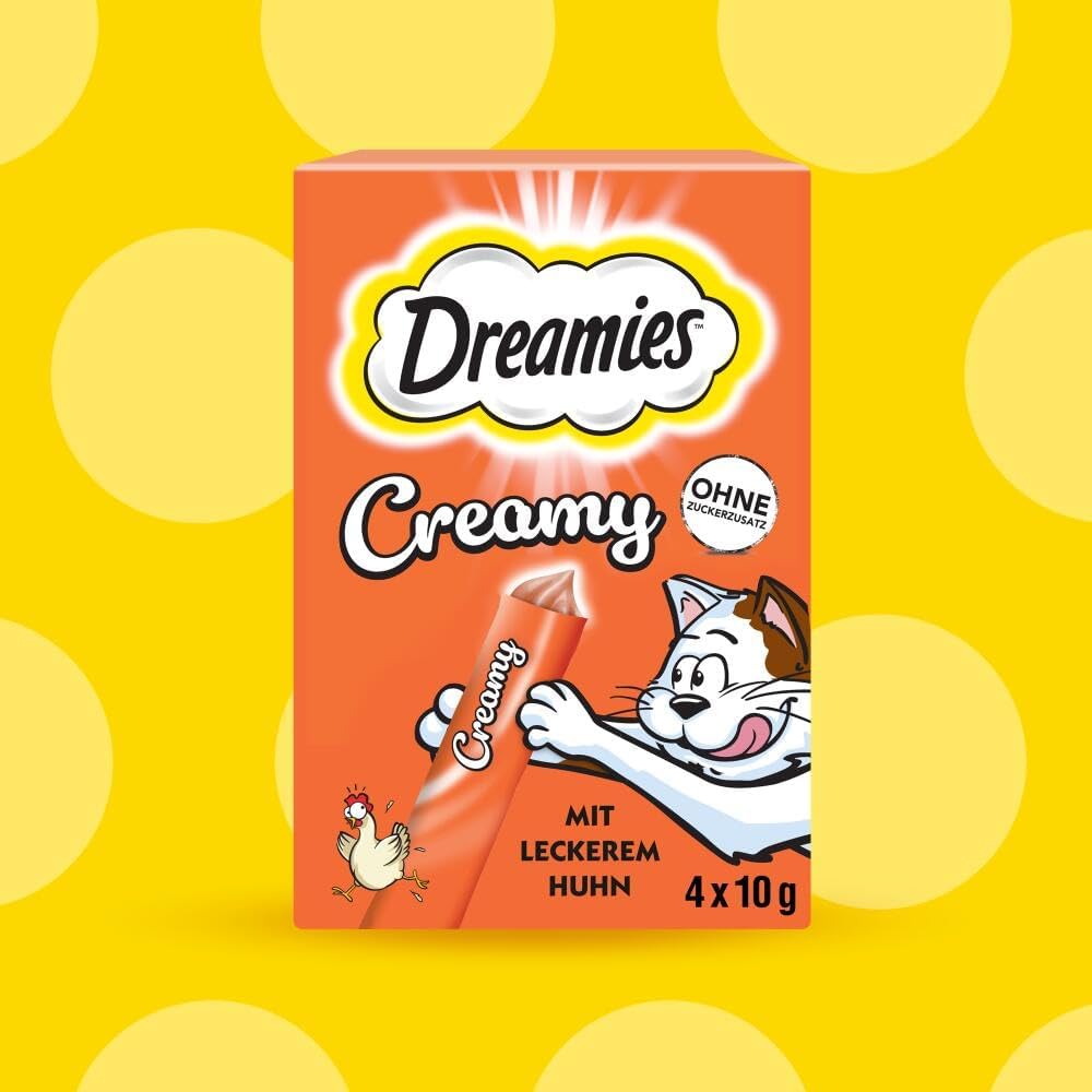 Dreamies Creamy Katzenleckerlis mit Katzenminze und Kaese - verschiedene