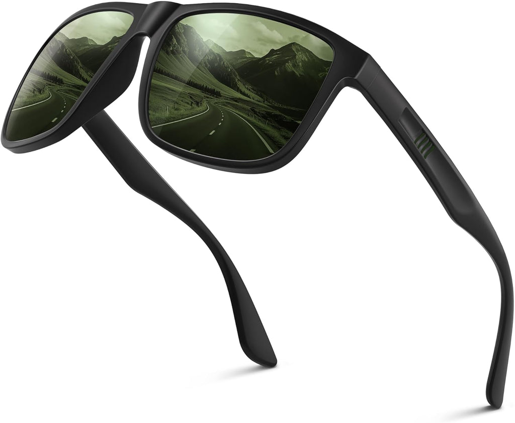 Polarisiert Herren Sonnenbrille UV400 UV-Schutz Retro rechteckig ultraleicht