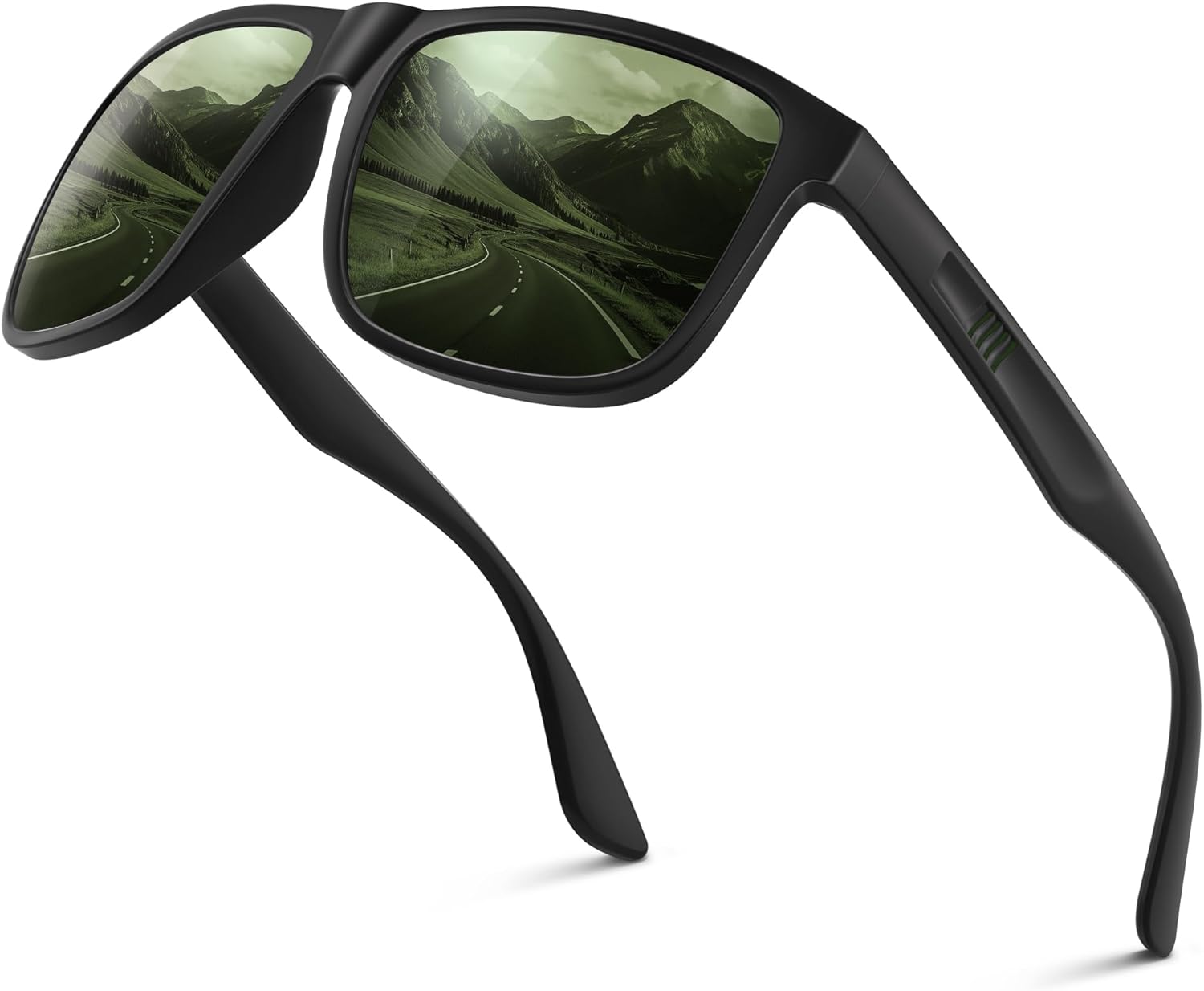 Polarisiert Herren Sonnenbrille UV400 UV-Schutz Retro rechteckig ultraleicht
