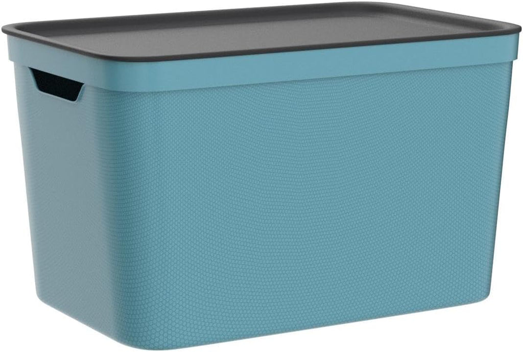 Jive Aufbewahrungsbox 3er Set mit Deckel Kunststoff Gruen Anthrazit
