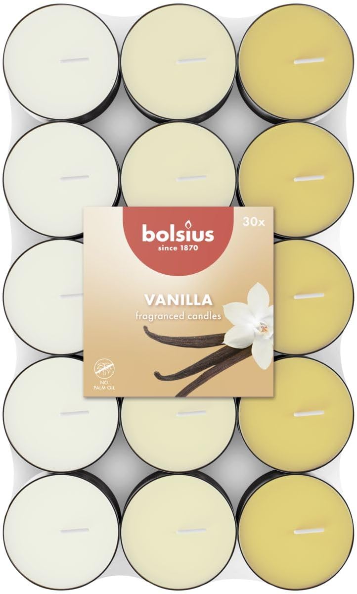 Bolsius Duft-Teelichter Rosa Orchidee 18 Stueck 3,5 Std Brenndauer Vegan