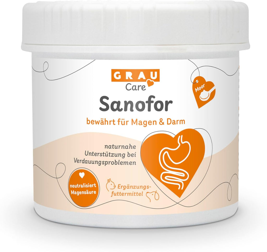 Sanofor GRAU Heilmoor Pulver 500 g für Hunde Katzen Aufbau Darmflora Ergänzungsf